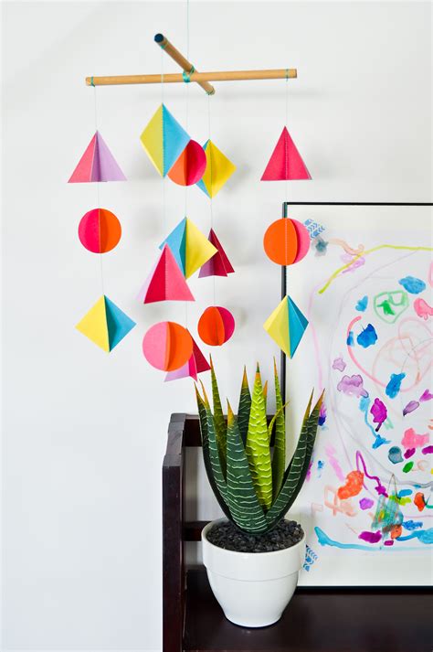 Diy Colorful Geometric Baby Mobile Project Nursery