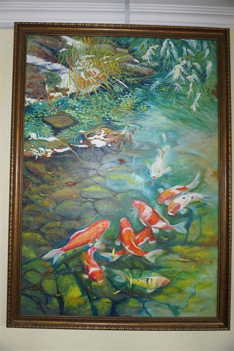 9 Koi Fish Oil Painting Modern Impressionism Colorful Koi Etsy