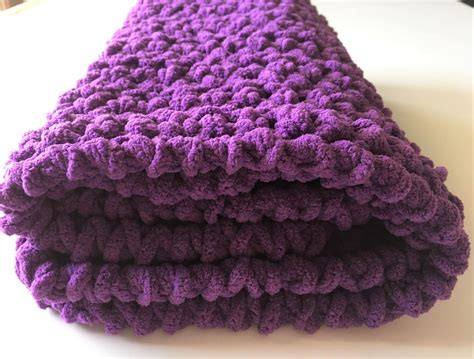 Purple Baby Blanket Crochet Baby Blanket Bright Purple Etsy Purple