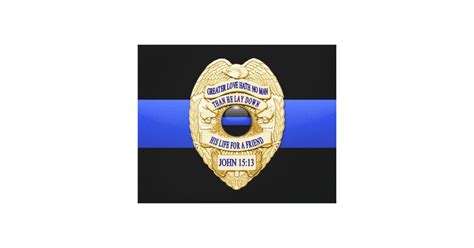 Thin Blue Line And Badge Canvas Print