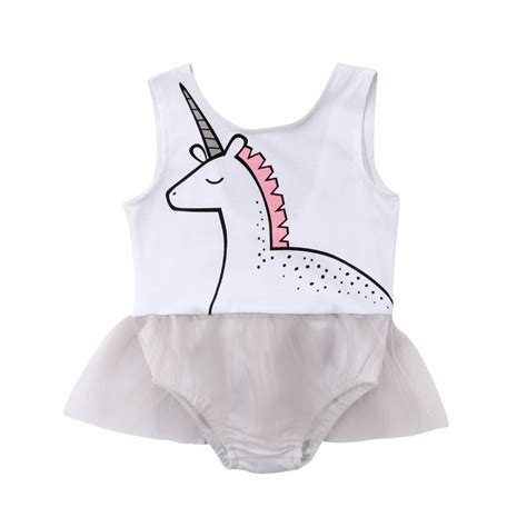 Newborn Infant Baby Girl Unicorn Tutu Dress Romper Jumpsuit Outfit