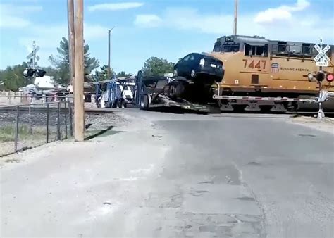 Car accident el paso today. Prius Goes Flying After Car Hauler Gets Hammered by Train