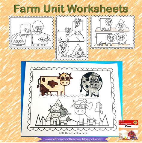 Eslefl Preschool Teachers Farm Unit Worksheets For Kindergarten Esl