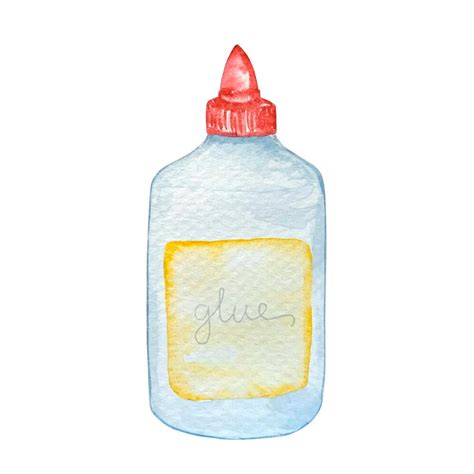 Premium Vector Watercolor Illustration School Liquid Glue In Jar