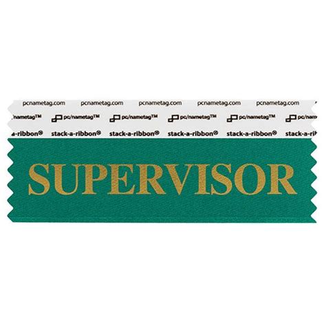 4 X 1 58 Supervisor Name Badge Ribbon Teal Pcnametag