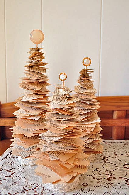 Feature Diy Christmas Tree Using Book Pages Rustic
