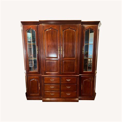 Solid Cherry Wood China Cabinet W2 Curio Cabinets Aptdeco