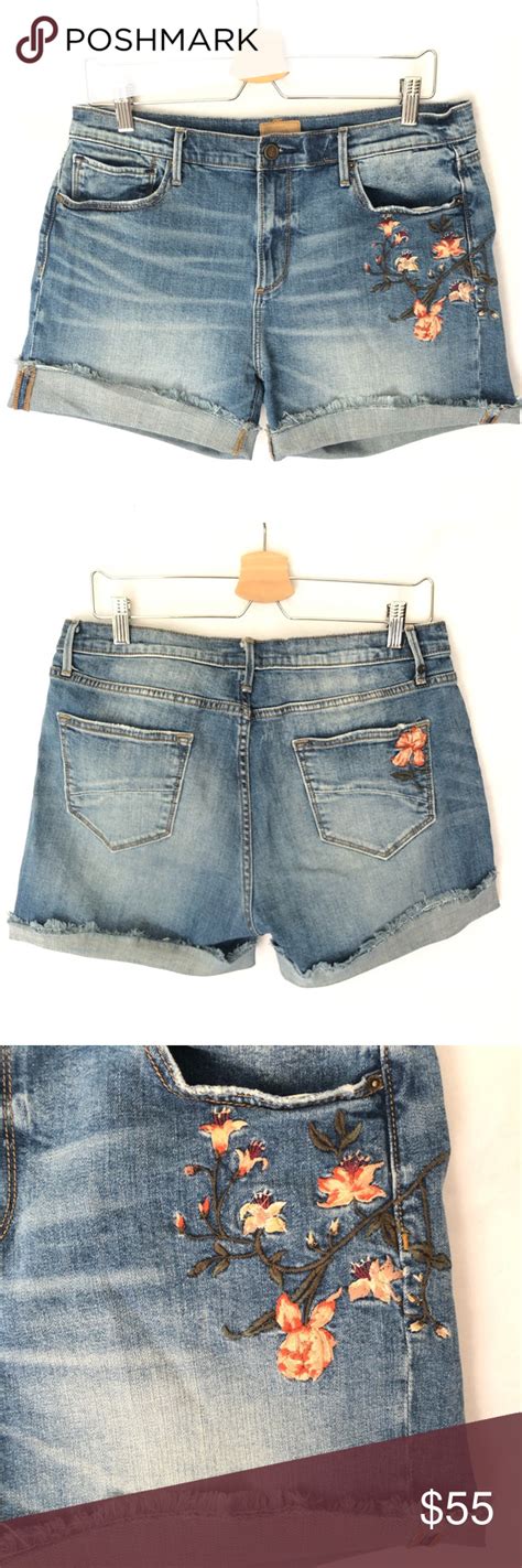 Driftwood Lulu High Rise Embroidered Shorts 31 Embroidered Shorts