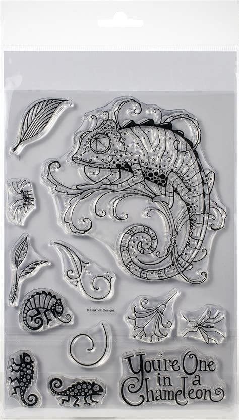 Creative Expressions Pink Ink Designs A5 Clear Stamp Set Chameleon