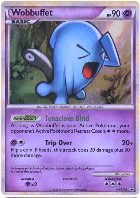Check spelling or type a new query. Wobbuffet - HeartGold SoulSilver Promos #4 Pokemon Card