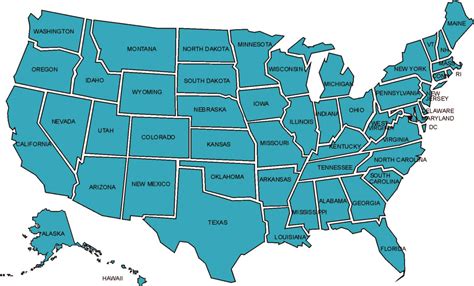 Usa Map States Printable