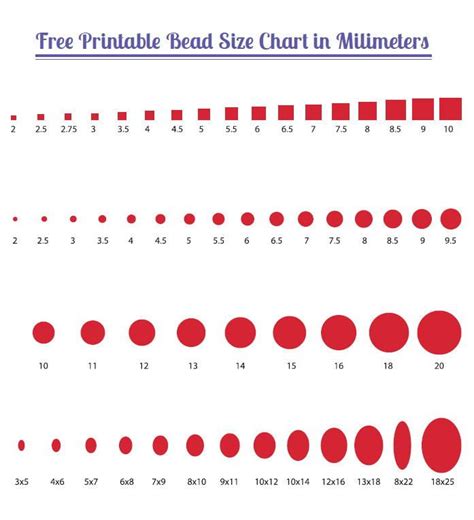 Bead Size Chart Bead Size Chart Beading Tools Couples Jewelry Necklaces