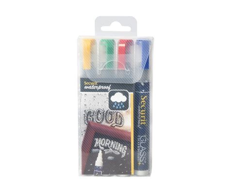 Securit Waterproof Chalk Markers 2 6mm Nib Assorted Colours Stencils