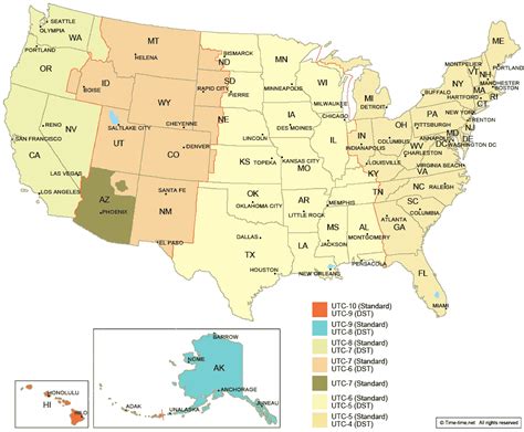States And Time Zone Map