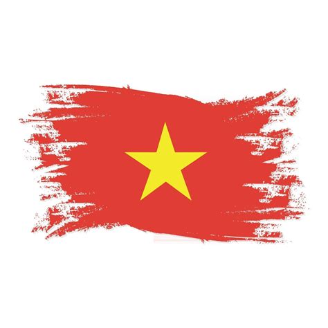 Vietnam Flag With Watercolor Brush Style Design Vector Illustration