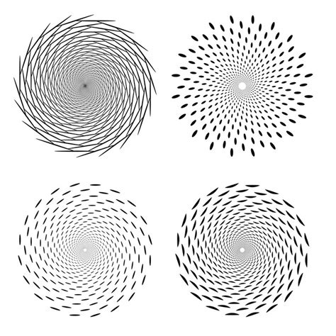 Premium Vector Vector Collection Of Spiral Patterns Forming An Illusion