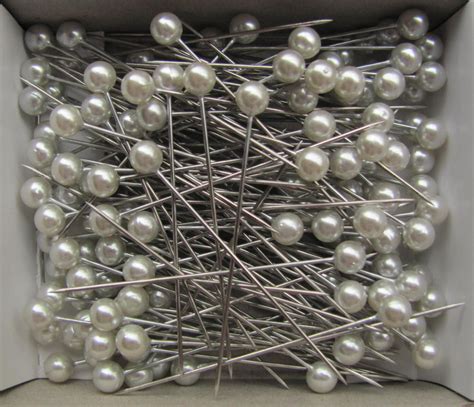 Pearl Pins 15 Craft Pins Silvery White Pearl Heads Etsy