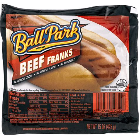 Ball Park Beef Franks 15 Oz Packaged Hot Dogs Sausages And Lunch Meat