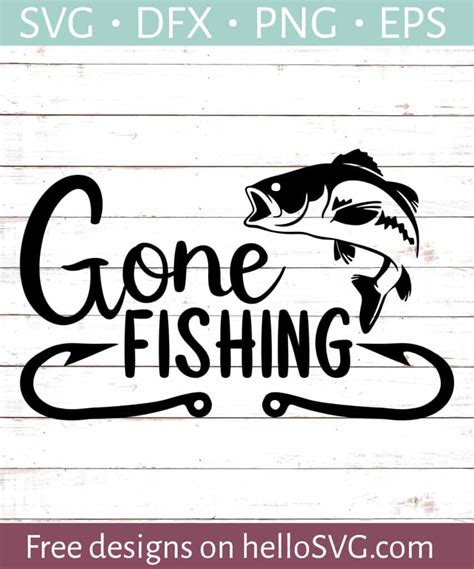 Gone Fishing #3 SVG - Free SVG files | HelloSVG.com