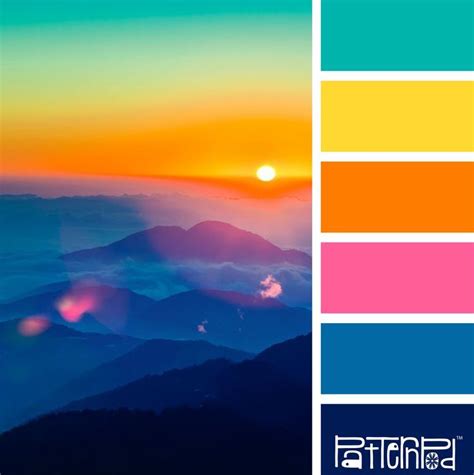 Bright And Beautiful Sunset Palette Colorscheme Color Schemes Color