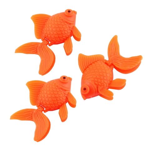 3 Pcs Aquarium Fish Tank Orange Plastic Floating Goldfish Ornament