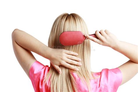 Woman Brushing Her Hair Stock Image Image Of Attractive 43343447