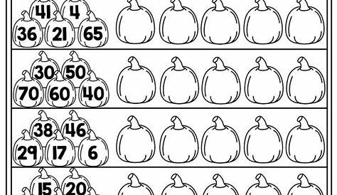 Number Order- Put the pumpkins in order from least to greatest.: First