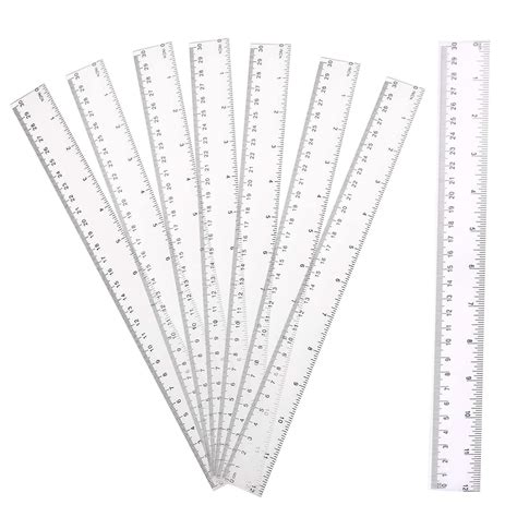 8 Pack 30cm Ruler Multipack Clear Ruler Plastic Rulers 12 Inches