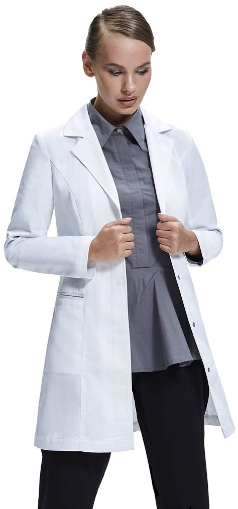Buy Premium Tailored Feminine Medical Lab Coat For Women 33 Inches Length Snaps Dr5 Online At