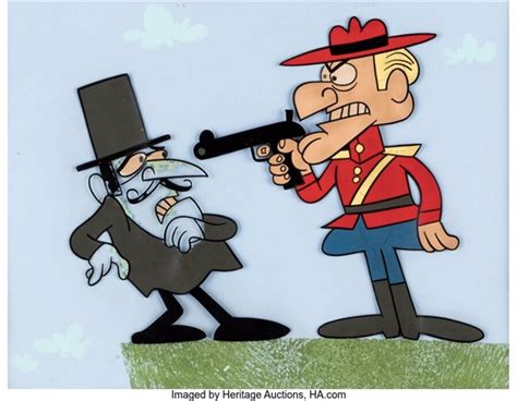 Dudley Do Right And Snidely Whiplash Scene Cel On Painted Background