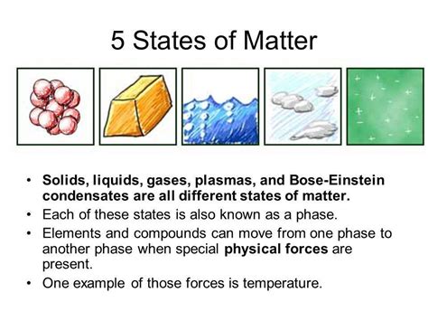 what are the 5 phases of matter? - Brainly.com