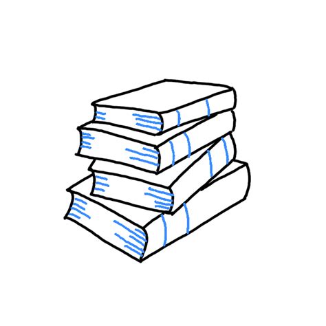 How To Draw A Stack Of Books Step By Step Easy Drawing Guides