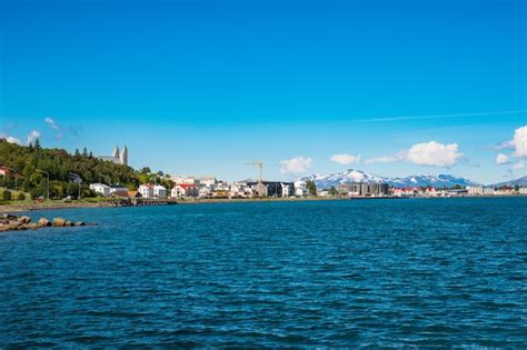 Premium Photo Coastline Of Town Of Akureyri In Iceland