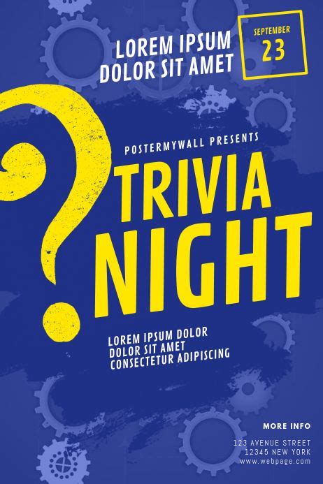 Trivia Night Flyer Template Trivia Night Flyer Trivia Night Trivia