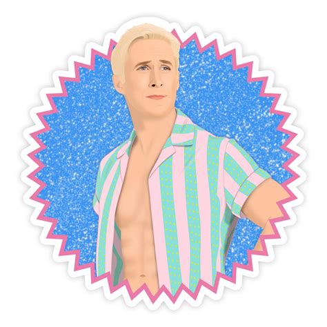 Barbie Movie Ken Ryan Gosling Sticker Love Of Character