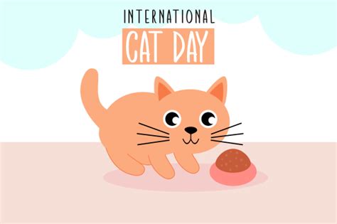 Flat International Cat Day Background Graphic By 2qnah · Creative Fabrica