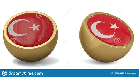 Sign in or register go. Turkey Flag Ball Symbol Isolated On White Background. 3D ...