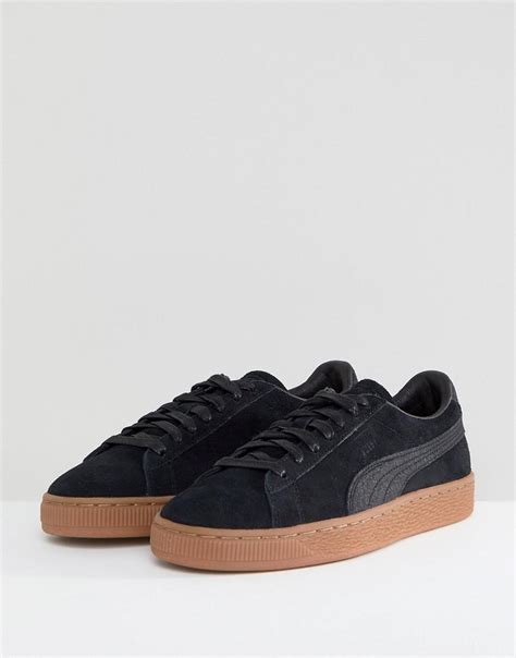 Puma Suede Classic Sneakers With Gum Sole In Black Lyst