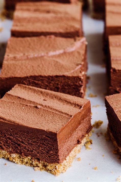 No Bake Chocolate Mousse Bars Recipe Recipe Desserts Chocolate Recipes Baking