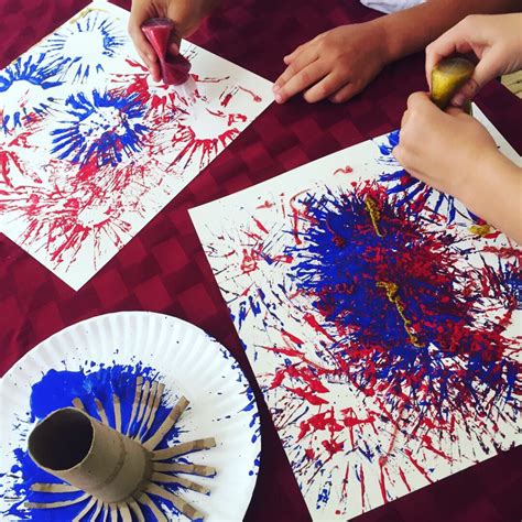 Fireworks Painting Easy Patriotic Craft For Kids Glitter On A Dime