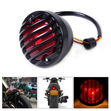 Beler 1pc High Quality Ribbed Round Tail Brake Light Lamp Fit For
