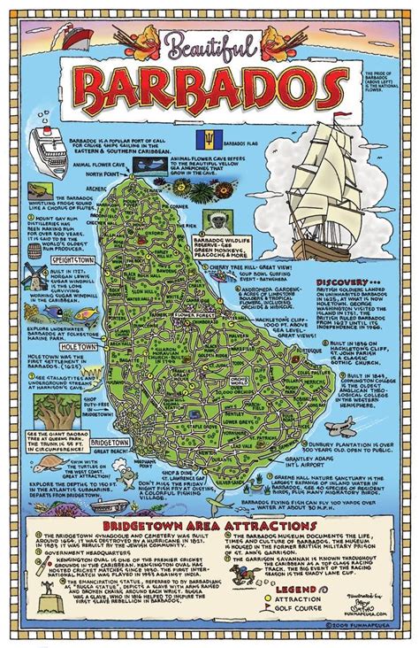 Large Detailed Tourist Map Of Barbados Barbados Large Detailed Tourist Map Different Items