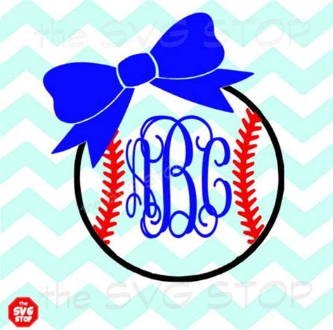 Download Baseball or Softball with bow Svg Dxf Jpg Png Eps files ...