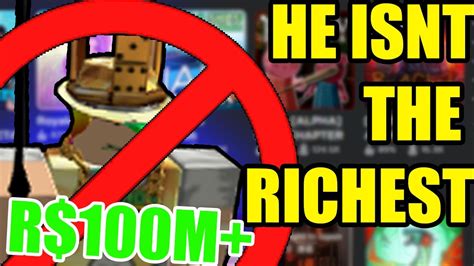 Linkmon99 Is Not The Richest Roblox Player Account The Real Richest