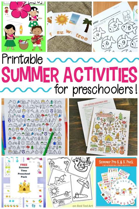 Free Printable Summer Activities For Preschoolers Printable Templates