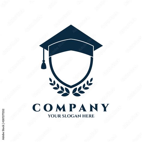 Shield Logo Vector With Graduation Cap For Education Schoolacademic