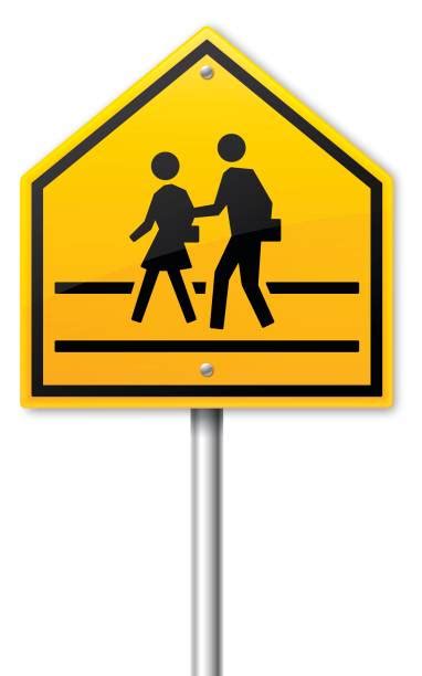 Pedestrian Crossing Sign Clip Art Vector Images And Illustrations Istock
