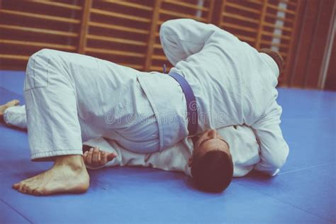 Two Young Males Practicing Judo Together Stock Photo Image Of Glove