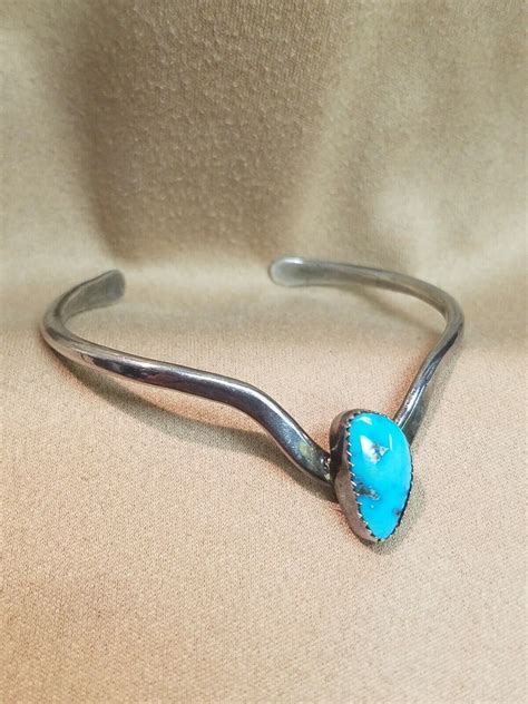 Navajo Alison Begay Turquoise Sterling Silver Bracelet Gem