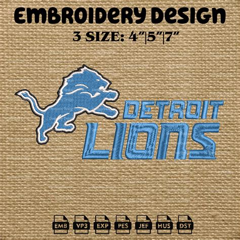 Detroit Lions Machine Embroidery Pattern Nfl Detroit Lions Inspire